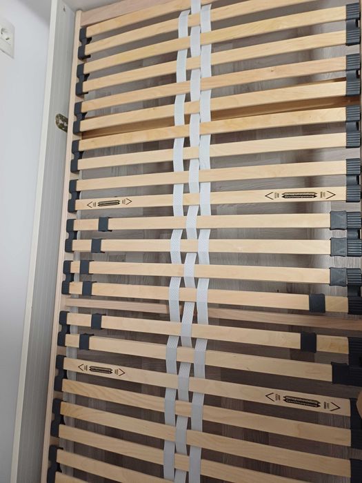 Pat alb cu 2 Somiere latime pat 180/200