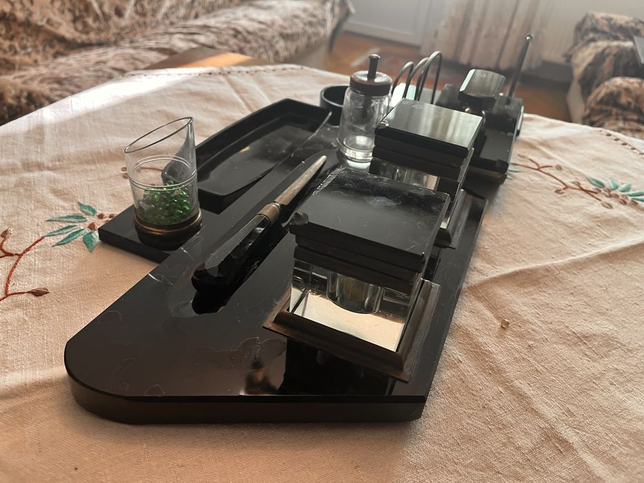 Set birou vechi cristal negru 100 ani