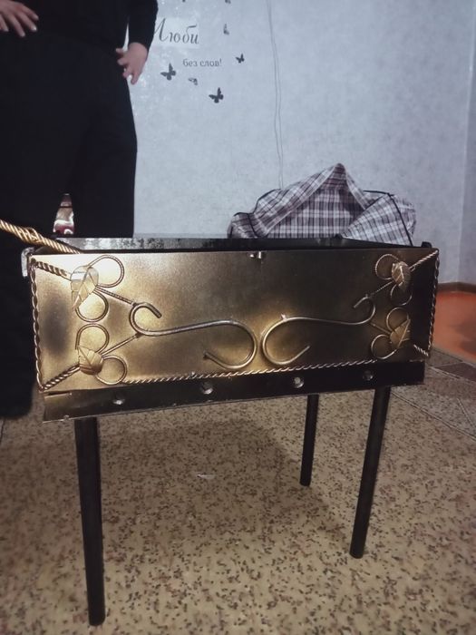 Мангал чемодан кустарный тройка лист