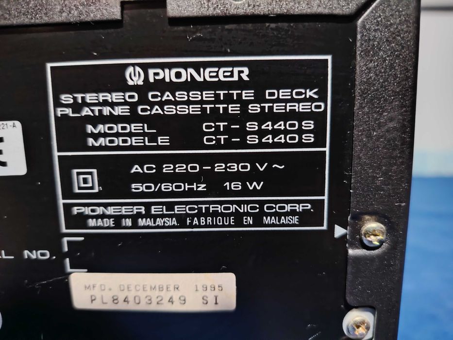 PIONEER CT-S440S Stereo Cassette Deck
