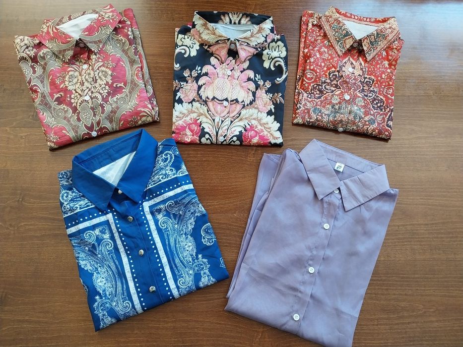 Тънки ризи от полиестер с ефектни щампи