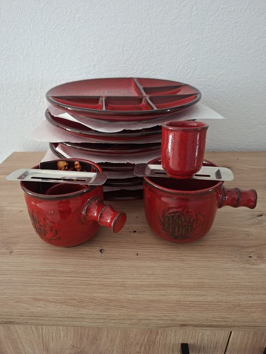 Set  vase ceramică roșie