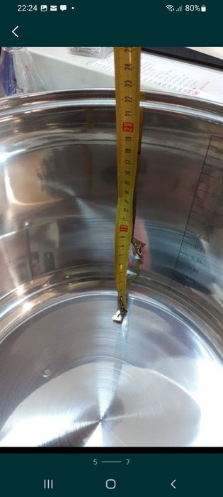 Oală inox 28 cm.cu fundul triplu stratificat 13 litri Ofertă 159 lei