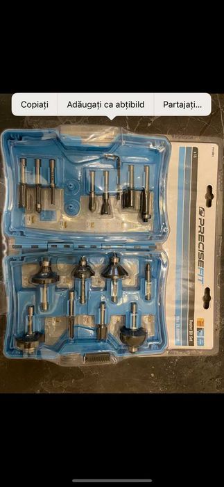 set freze lemn cu coada de 6.35mm