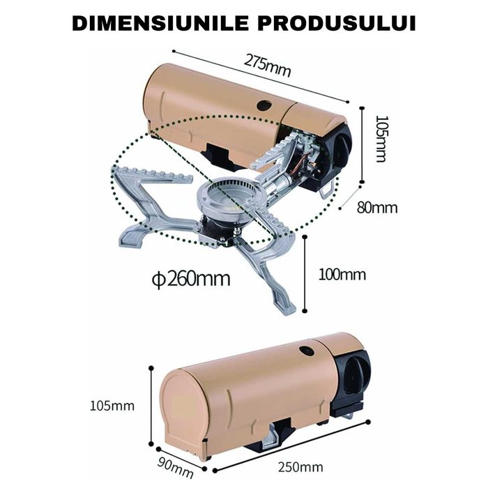 Mini Aragaz Portabil pentru Camping, Soferii de Camion/Auto, 2600 W