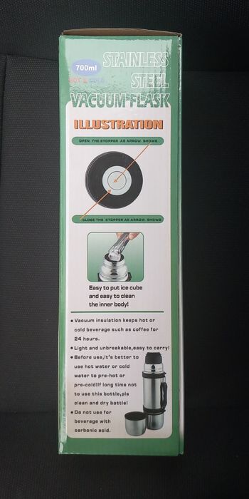 ПРОМО: НОВ Термос Kinghoff, 700 мл, с двойни стени и 2 чаши