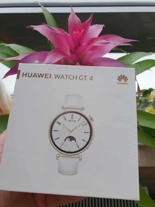 Smartwatch Huawei Watch GT 4 Classic 41mm Leather curea piele alb Garantie Nou Sigilat