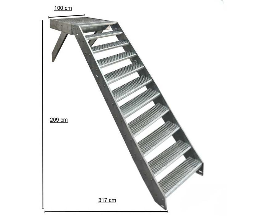 Външни метални стълби | Поцинковани | С или без парапет | Готови за монтаж