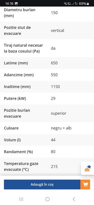Centrala termica pe lemne 29kw ca noua