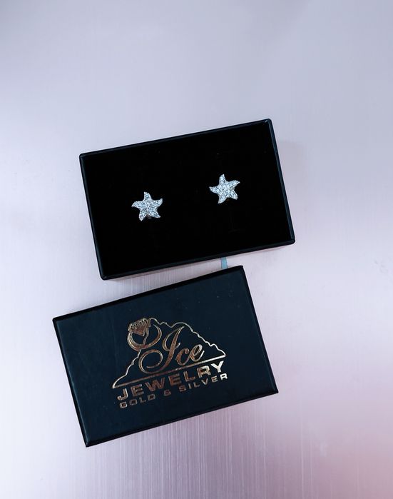 Сребърни обеци звезди