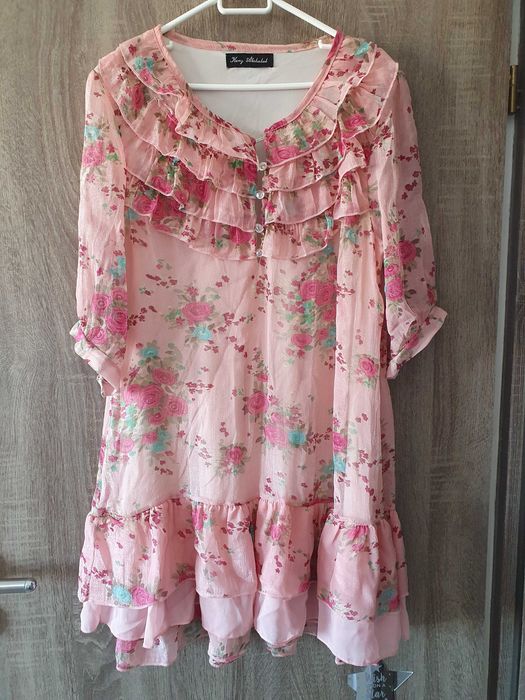 Rochie roz scurta si eleganta, marimea XS-S