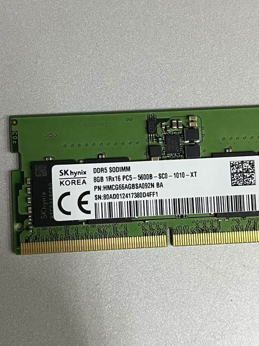 DDR5 5600 8gb sodimm для ноутбука, новые с апргрейда