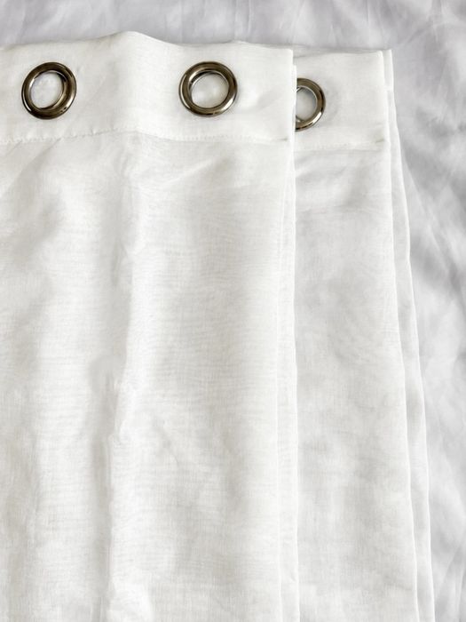 Set 2 Perdele / Draperii Albe MIULEE cu Inele, 102 x 175 cm, Material Textil (nou)