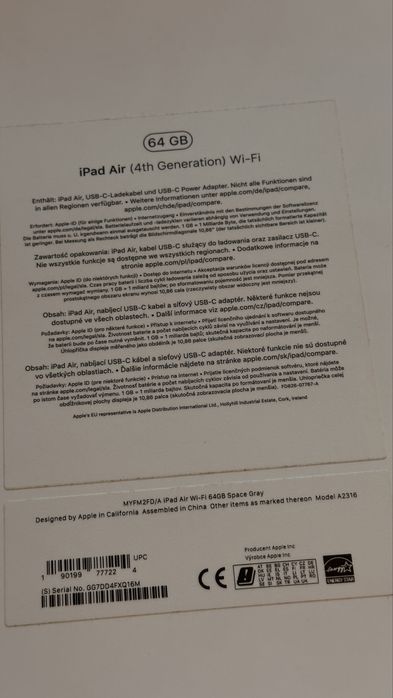 Apple iPad Air 4. Gen 64GB, Wi-Fi, 10.9” Бартер за Macbook