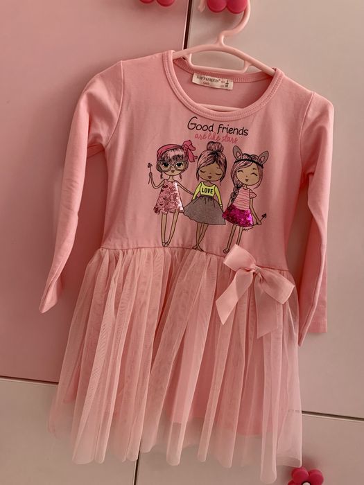 Дънкено якенце и рокличка за малка госпожица