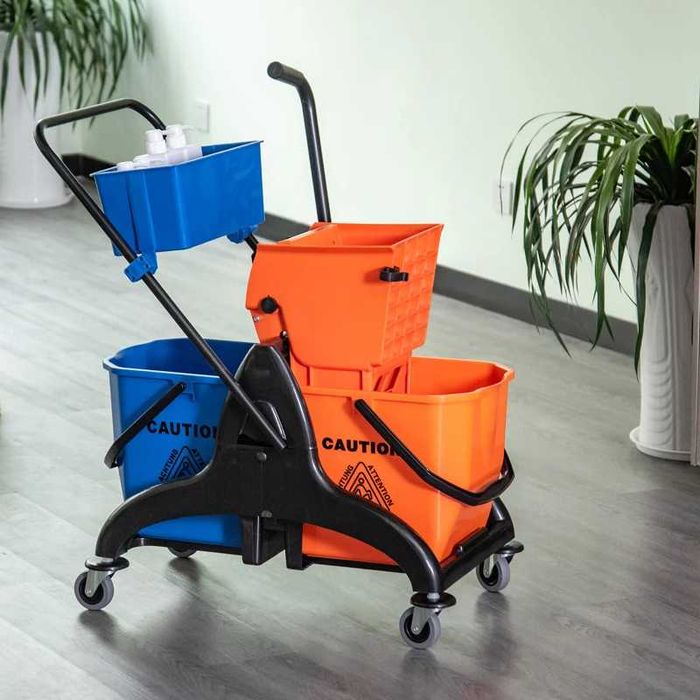 Професионална количка за почистване с 2 x 26L кофи