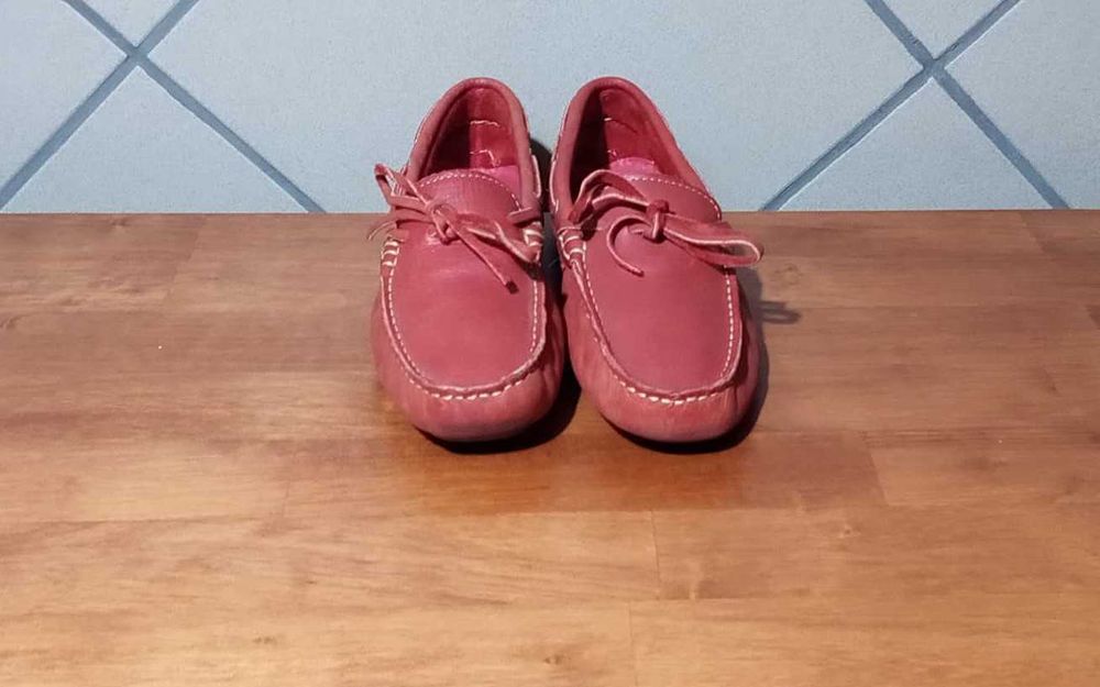 Mocasini femei – roșii, din piele – nr. 38