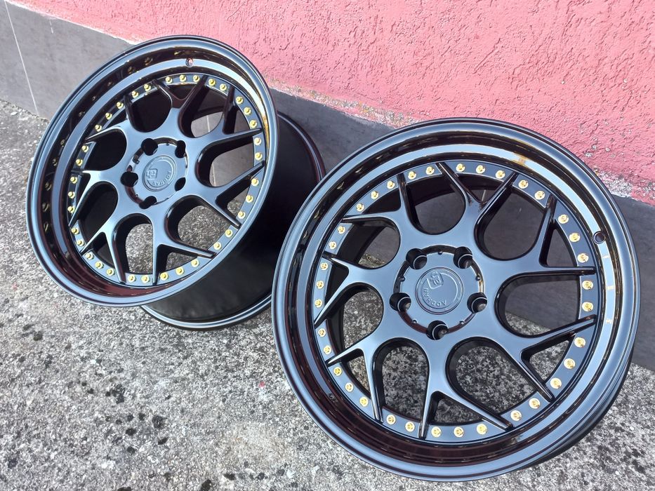 18"5x114.3 Black ^Gold 8.5j et35 Honda Mitsubushi Hyundai Renault Nissan Mazda Чисто Нови..