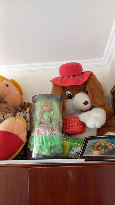 Игрушка очень большая мягкая собачка и медведь