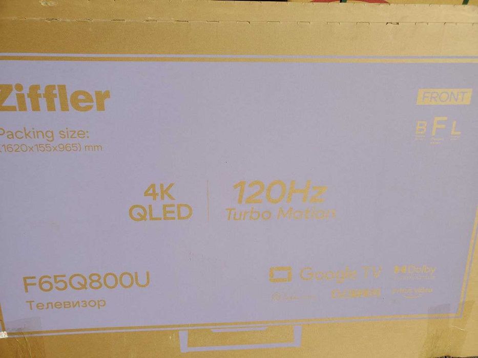 Телевизор ZIFFLER 65 4K QLED 120Hz Google TV (2025 новинки) + доставка