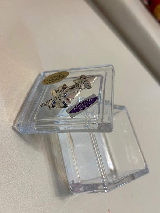 Bomboniera / cutie Cristal, cu elemente de argint
