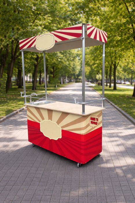 Търговска Количка Пидходяща за Царевица на Пара ХОТ ДОГ Палачинки и др