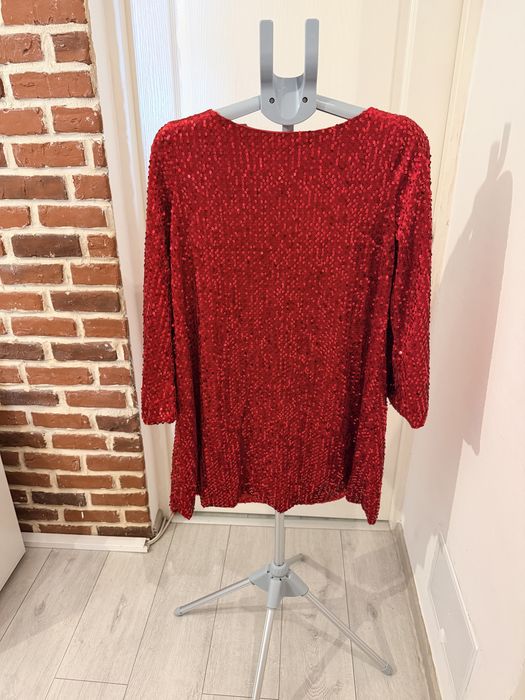 Rochie rosie cu paiete Mauri