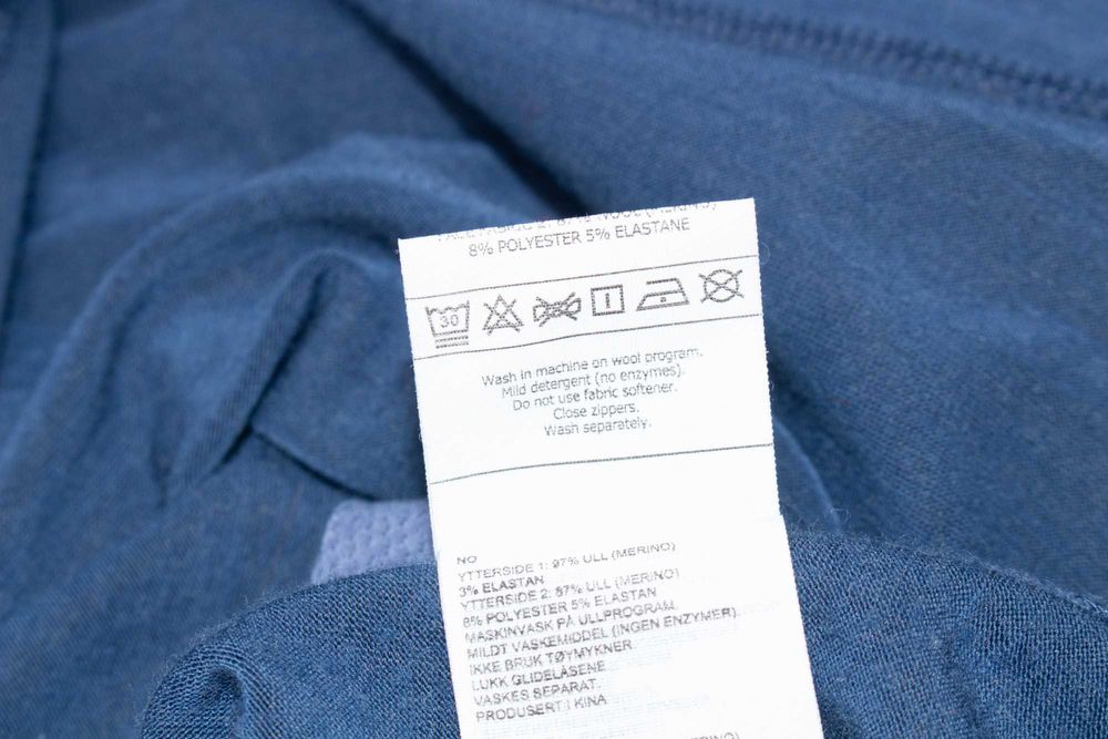 Bergans блуза дамска мериносна вълна синя термо бельо дълъг ръкав XS