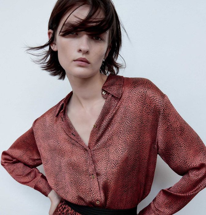 Дамска риза в животински принт Zara - размер XS