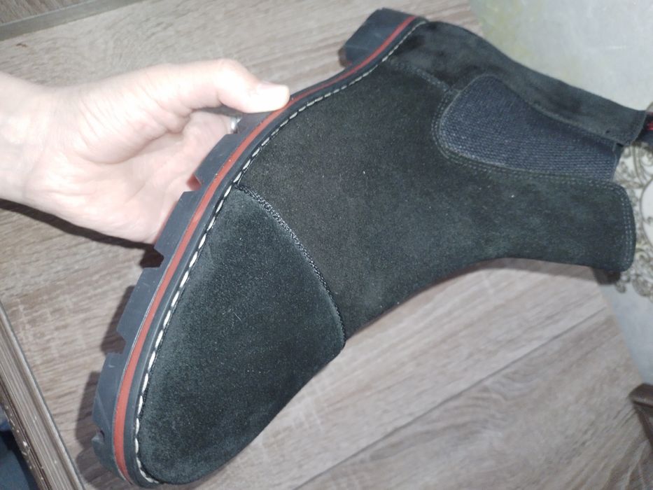 Мужские сапоги замшевые лабутен