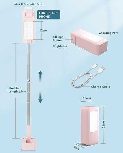 Нова Сгъваема стойка за телефон с LED светлина и безжично управление