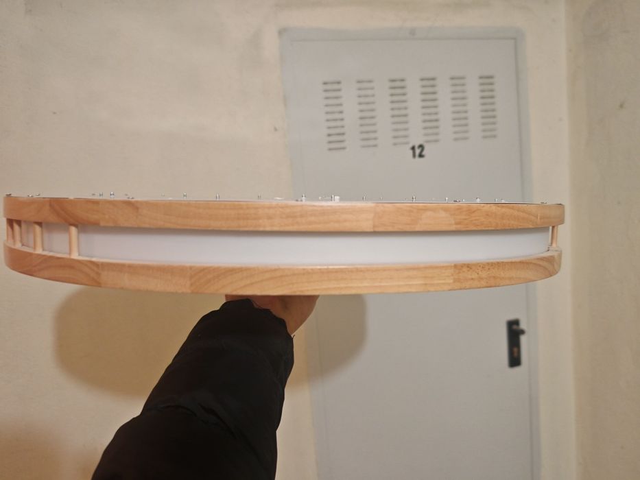 LED плафон за таван Ф50см дървена основа