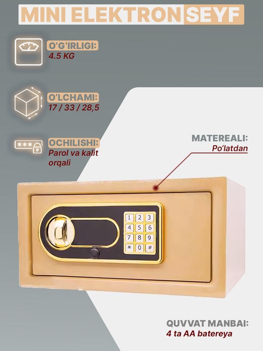 Для дома или офисы самый мощный электронный сейф.