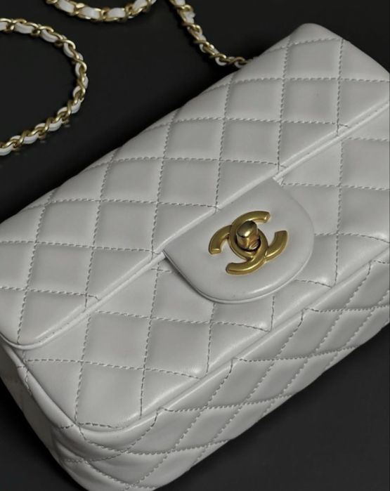 Chanel Pearl Crush single flap white bag-20cm  PE STOC