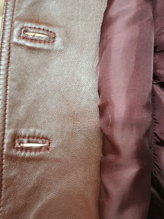 Jachetă piele moale, maro-roșcat, mărime M