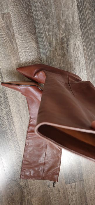 Zara ботуши естествена кожа