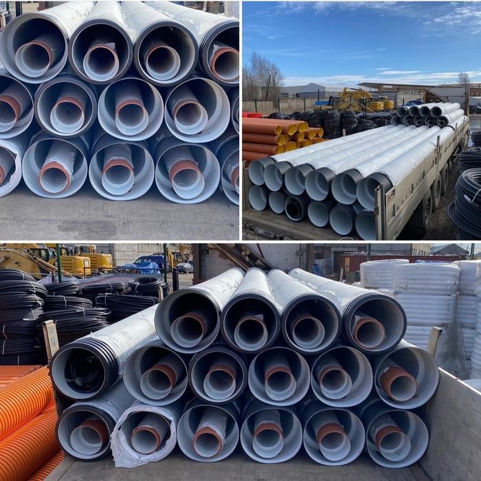 Гофра дренажная гофрированная. гофра трубы. дренаж труба Завод склад