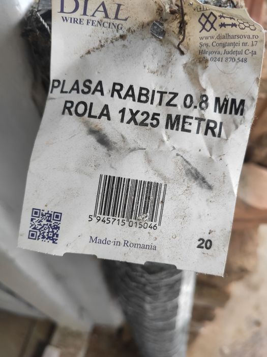 Plasa sarma rabitz 1 x 25 metri grosime 0.8 plasa rapit
