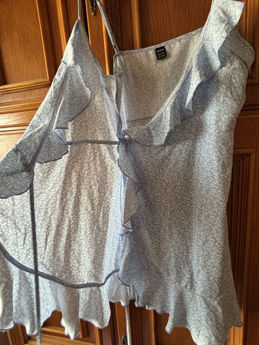 Rochie de vară SHEIN bleu cu volane, mărimea M