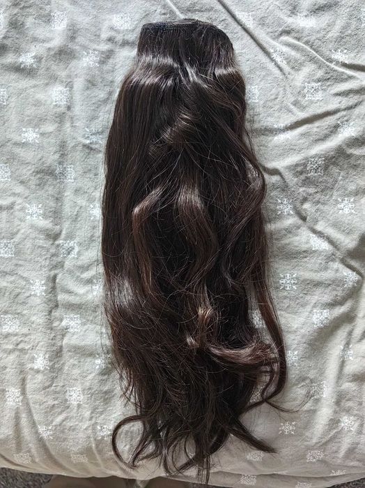 Коса от естествен косъм, среден клас, цвят тъмно кестеняво (02)