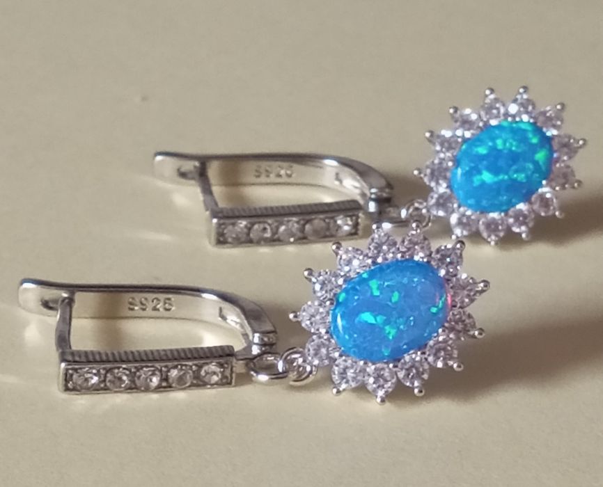 Cercei argint 925 cu opal