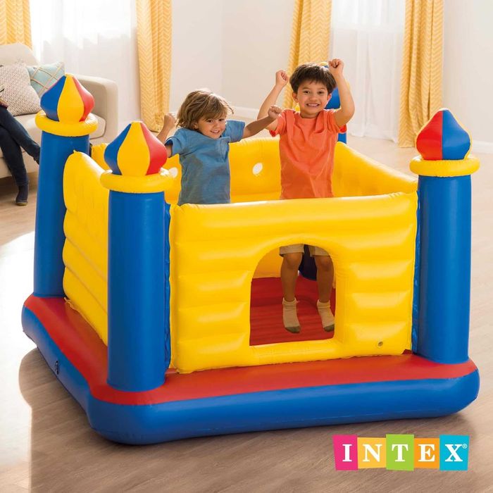 Надуваем батут INTEX детски замък Интекс 175х175х135см надуваеми батути за скачане до 54кг 48259NP - Jump-O-Lene Castle Bouncer