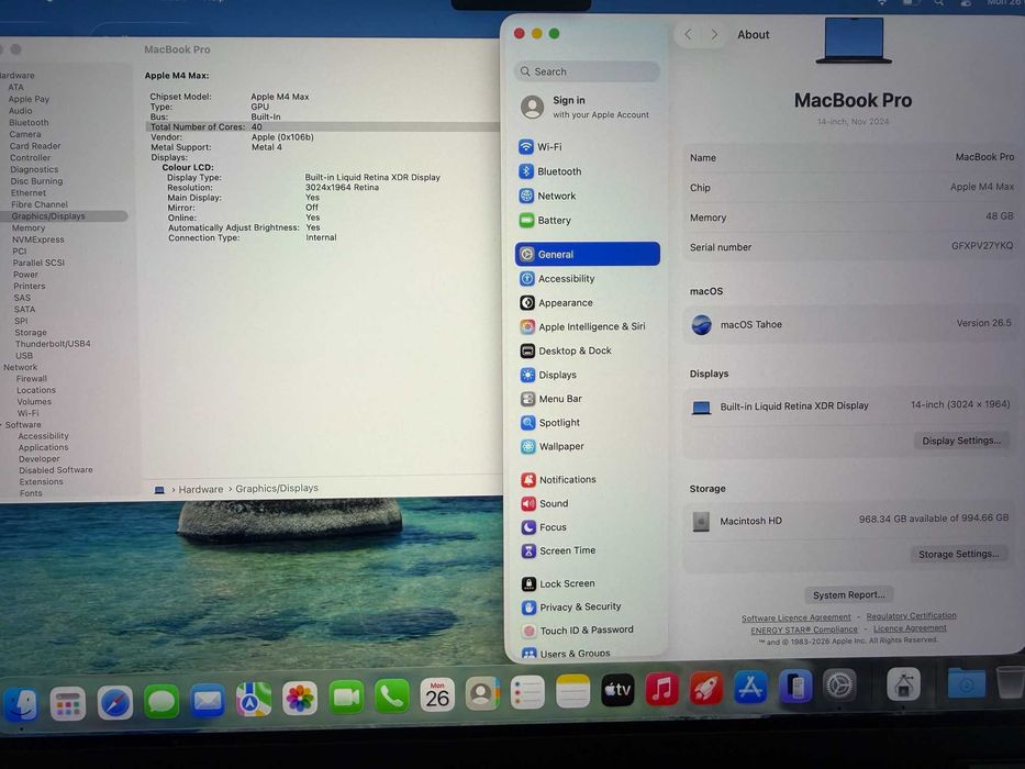 MacBook Pro 14" M4 MAX 16-CPU, 40-GPU, 48GB RAM, 1TB SSD ГАРАНЦИЯ 24.02.2028г. - NANO-TEXTURE DISPLAY