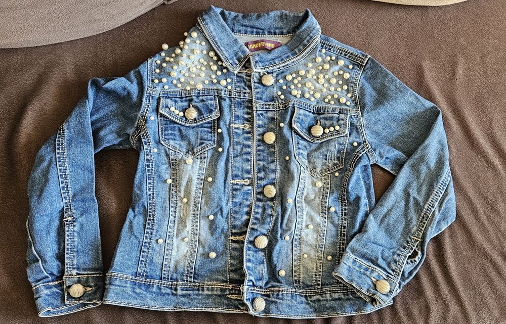 Дънкови яке с перли