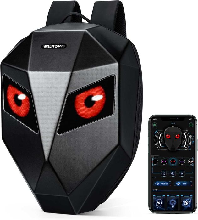 LED раница с мигащи очи Iron Man – за мотор, велосипед и др