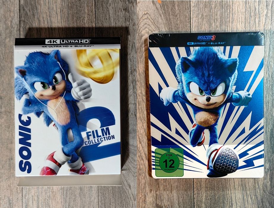 Steelbook Sonic the Hedgehog 1 2 3 4K Ultra HD Bluray Ariciul Sonic 4k