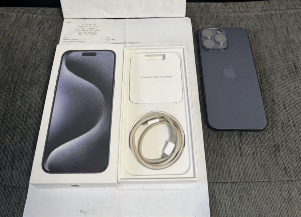 КАТО НОВ 256GB iPhone 15 Pro Max A1 Гаранция 2025 Blue | Син