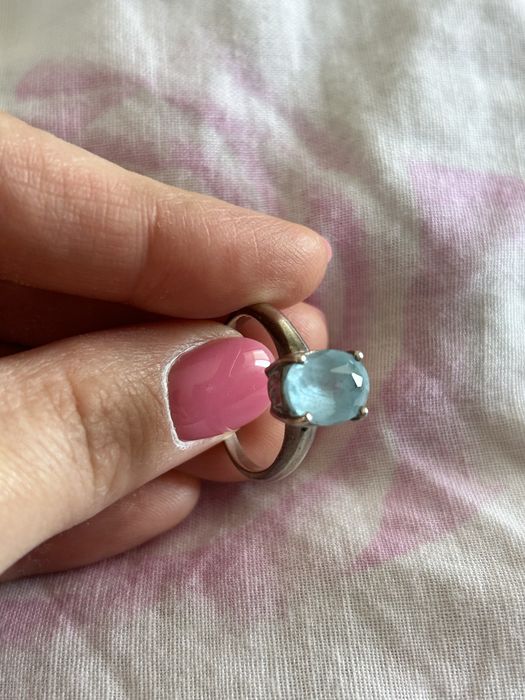 Кольцо с Голубым Топазом