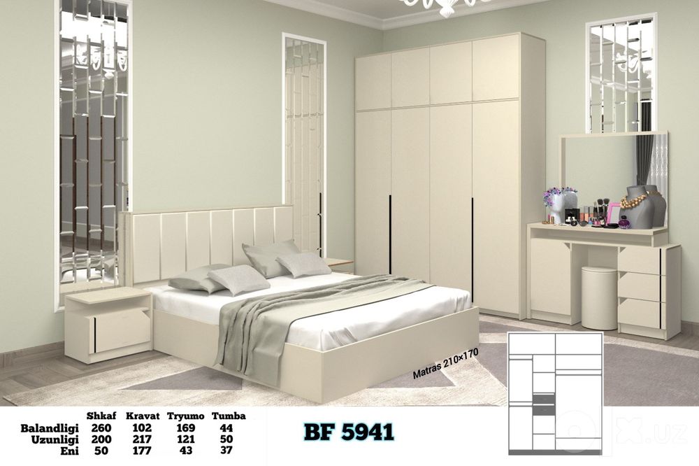 Mebel spalniy garnitura kamplekt hay tek