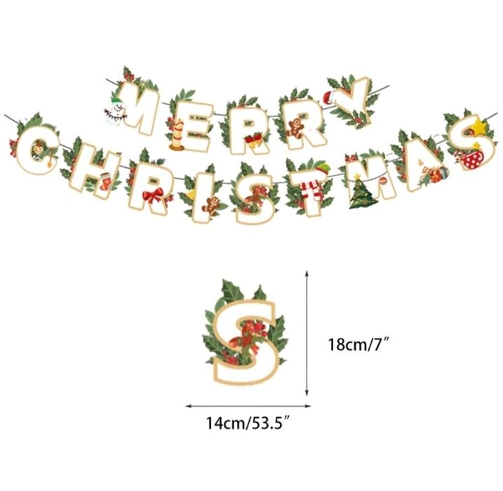 Коледна  украса - балони, банери и салфетки